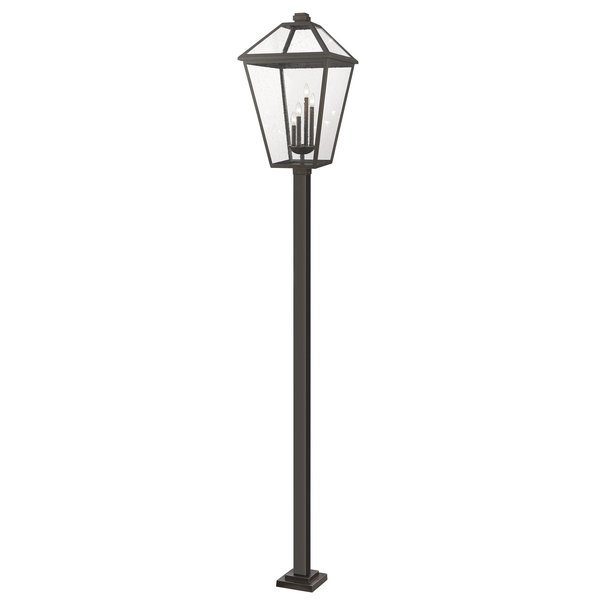 Z-Lite Talbot 4 Light Outdoor Post Mounted Fixture, Oil Rubbed Bronze And Seedy 579PHXLXS-536P-ORB